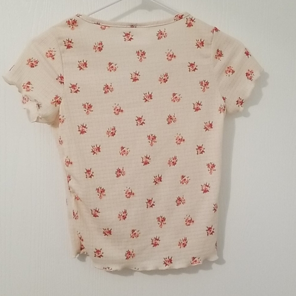 Floral ruffle t-shirt, XS - Picture 3 of 4